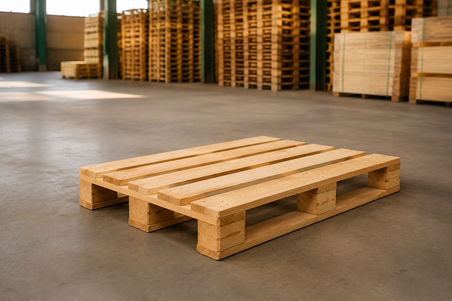 Palette Europe en bois dans un entrepôt