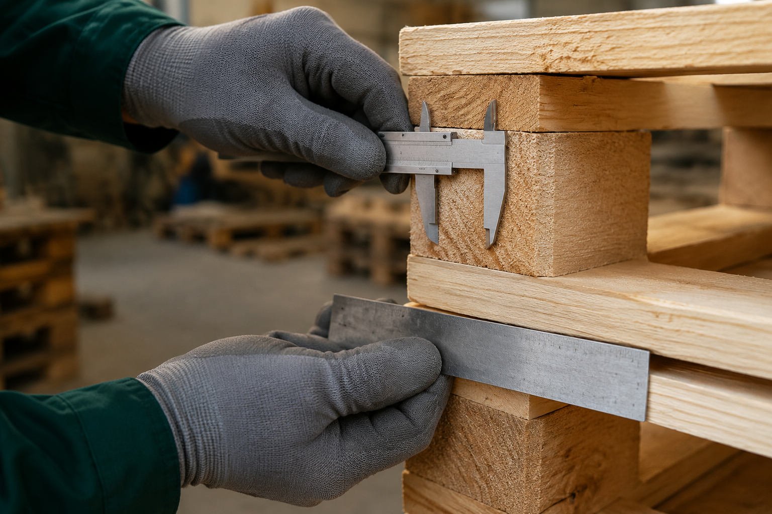 Contrôle dimensionnel d’une palette en bois