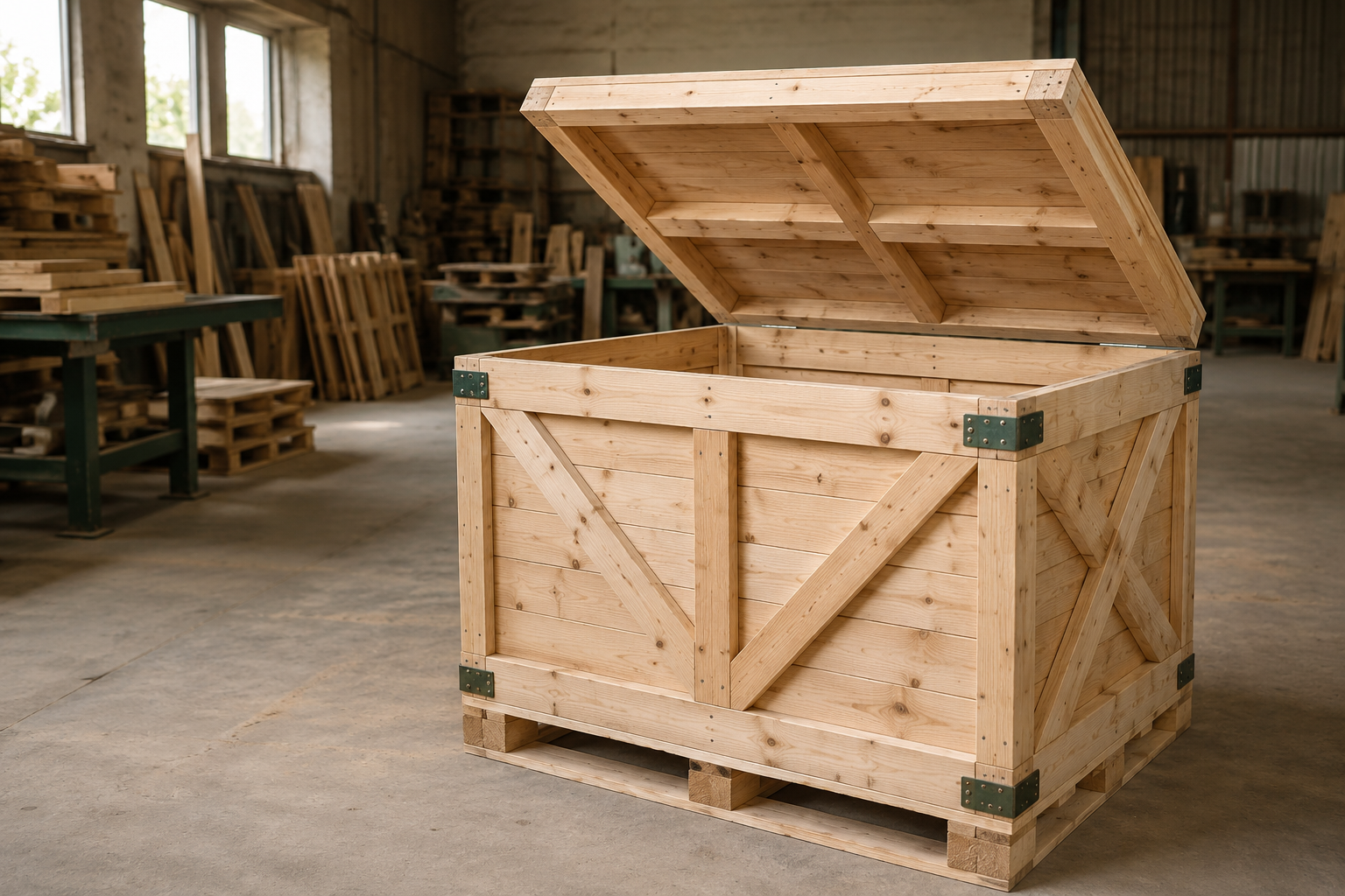 Caisse en bois industrielle sur mesure